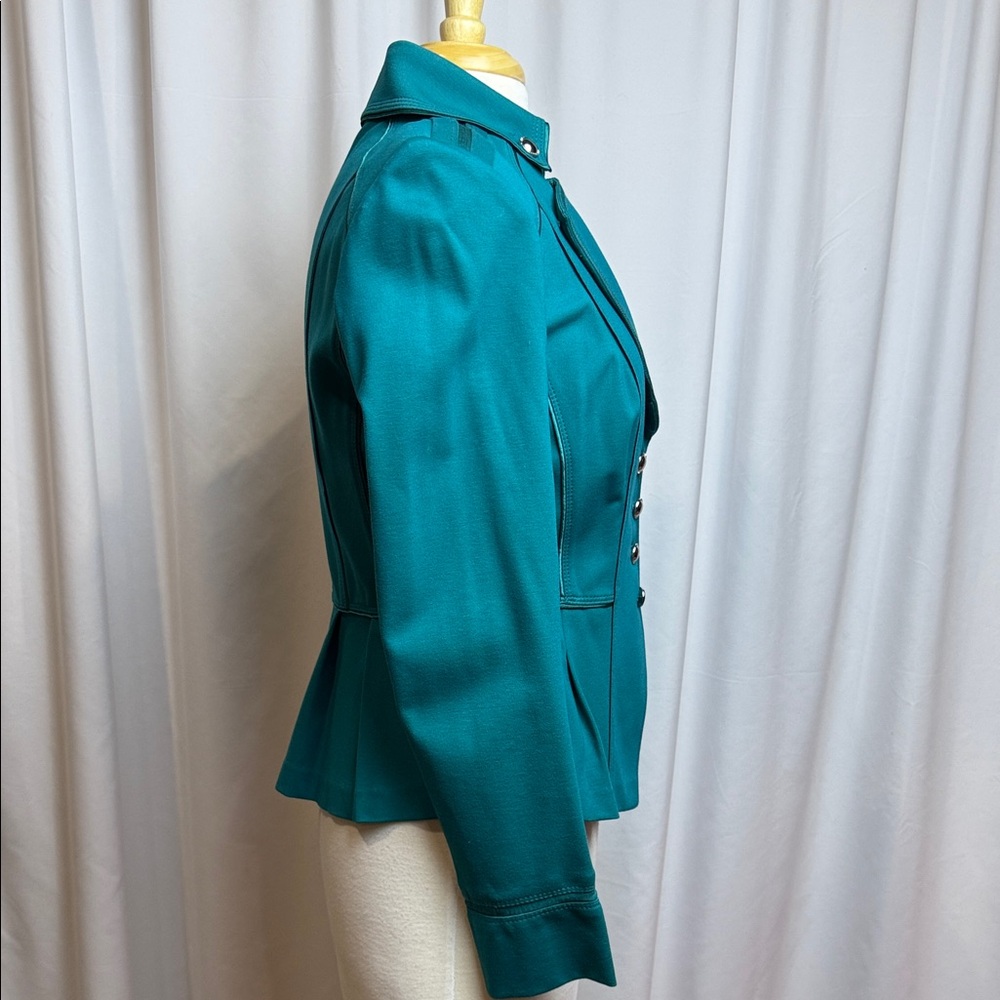 White House Black Market Teal Blazer, Size 6 - Picture 2 of 11